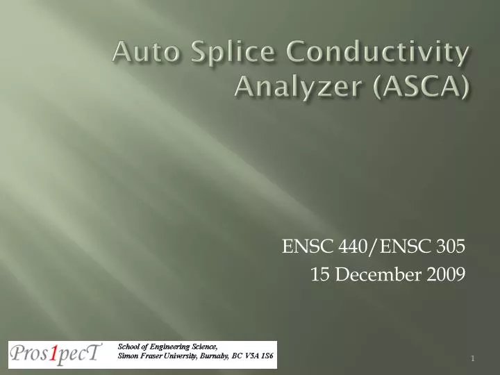 auto splice conductivity analyzer asca