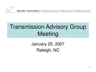 Transmission Advisory Group Meeting