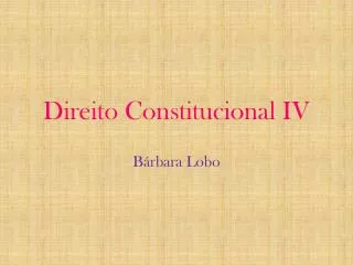 direito constitucional iv