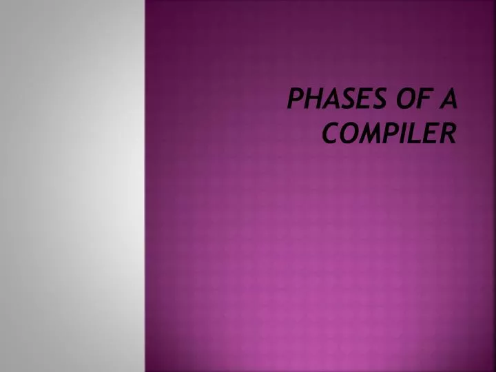 phases of a compiler