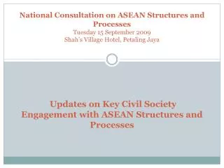 Civil society engagement with ASEAN