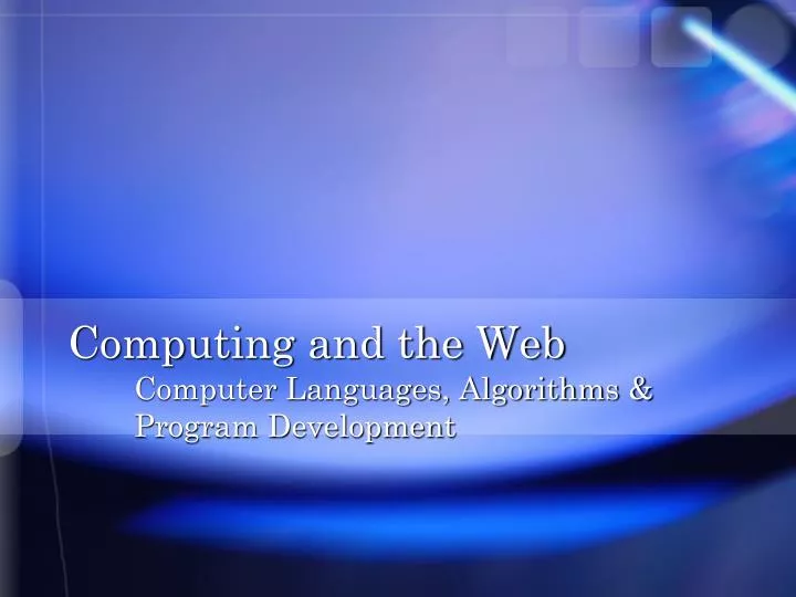 computing and the web