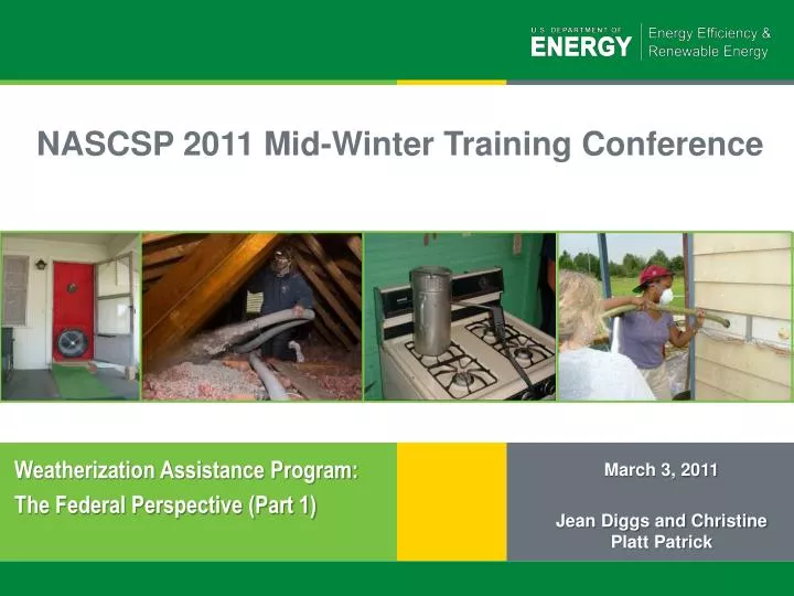 weatherization assistance program the federal perspective part 1