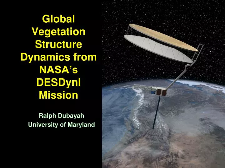 global vegetation structure dynamics from nasa s desdyni mission