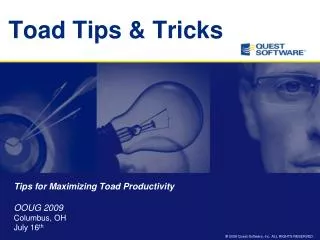 Toad Tips &amp; Tricks