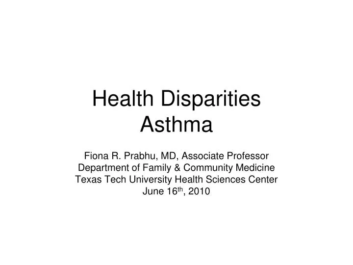 health disparities asthma
