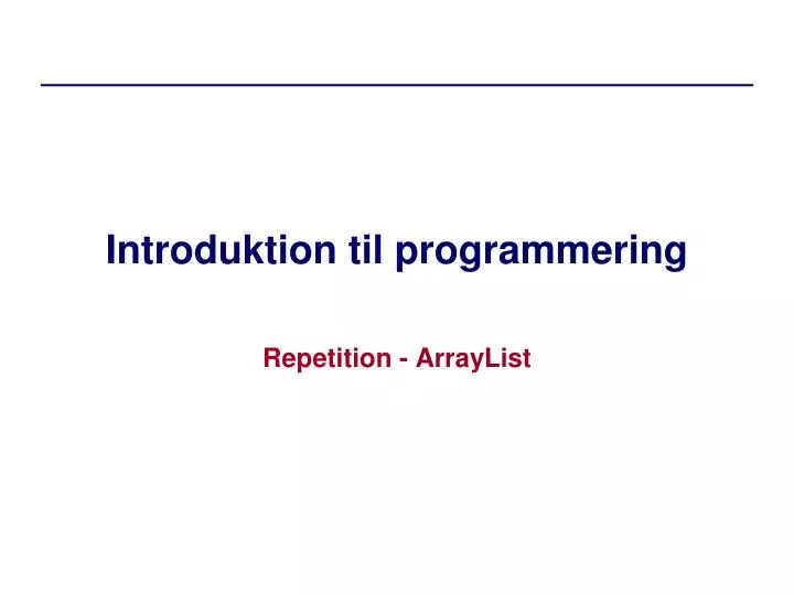 introduktion til programmering