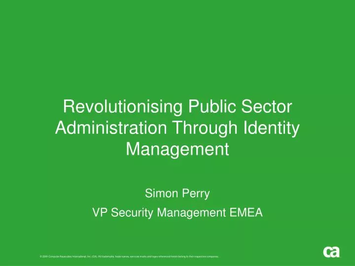 revolutionising public sector administration through identity management