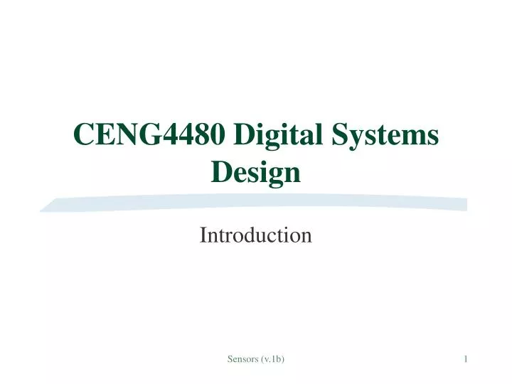 ceng4480 digital systems design