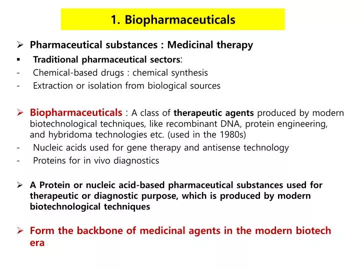 1 biopharmaceuticals