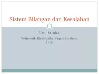 sistem bilangan dan kesalahan