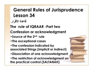 General Rules of Jurisprudence Lesson 34