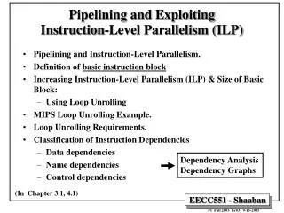Pipelining and Exploiting Instruction-Level Parallelism (ILP)