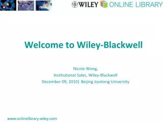 welcome to wiley blackwell