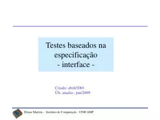testes baseados na especifica o interface