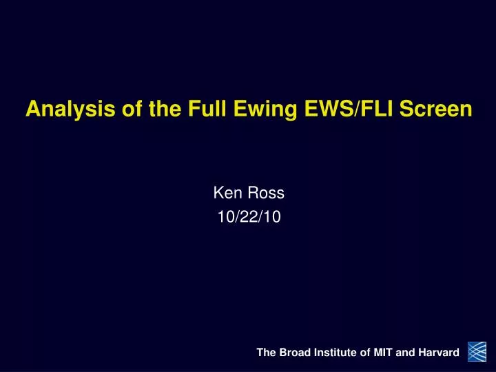 analysis of the full ewing ews fli screen
