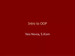 intro to oop