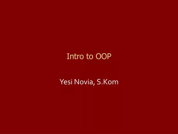 intro to oop