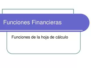 funciones financieras