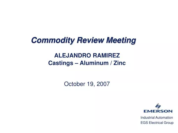 commodity review meeting