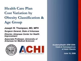 Health Care Plan Cost Variation by Obesity Classification &amp; Age Group