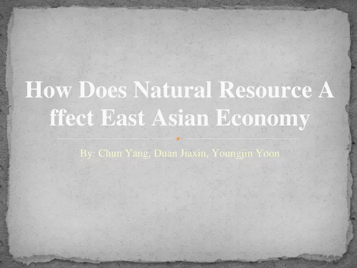 how does natural resource affect east asian economy