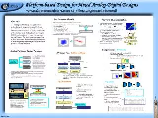 Platform-based Design for Mixed Analog-Digital Designs