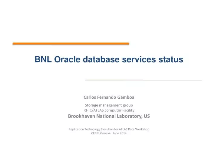 bnl oracle database services status