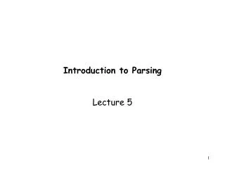 introduction to parsing