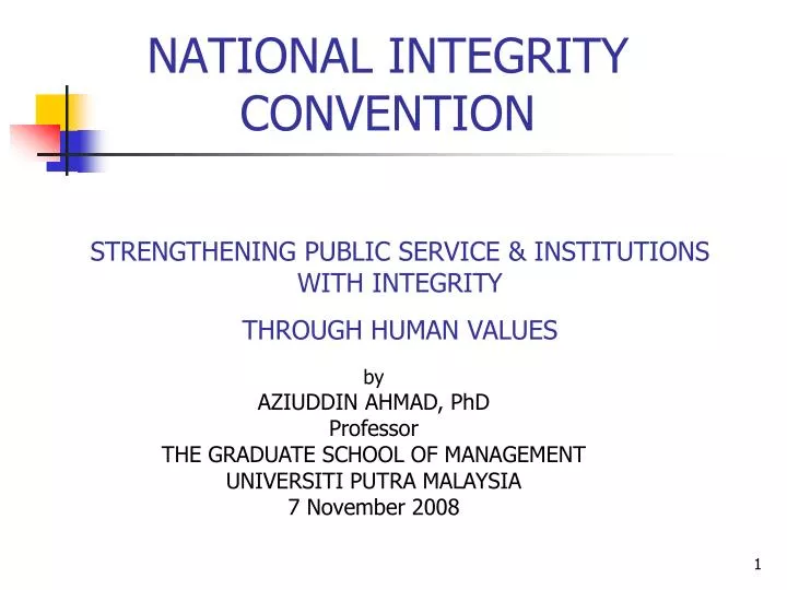 national integrity convention