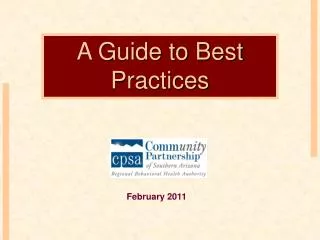 A Guide to Best Practices