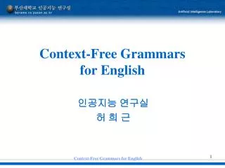 Context-Free Grammars for English