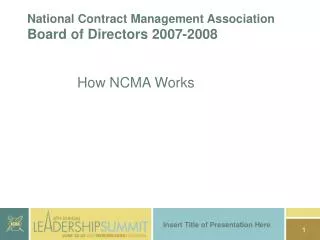 National Contract Management Association Board of Directors 2007-2008