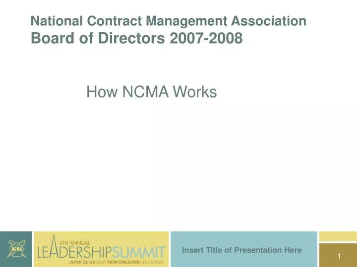 national contract management association board of directors 2007 2008