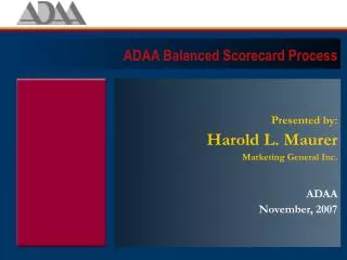 ADAA Balanced Scorecard Process