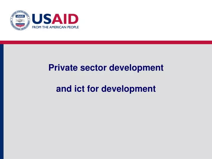 private sector development and ict for development