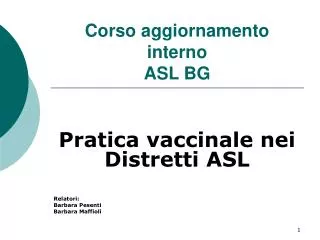 corso aggiornamento interno asl bg