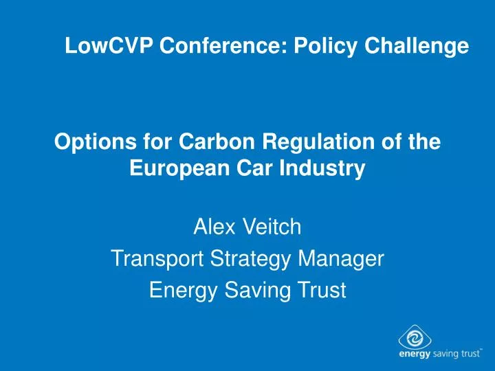 options for carbon regulation of the european car industry