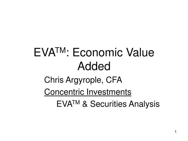 eva tm economic value added