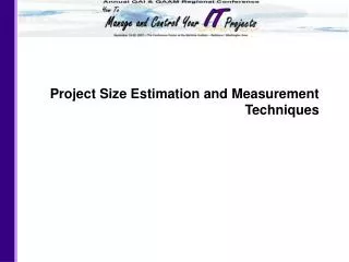Project Size Estimation and Measurement Techniques