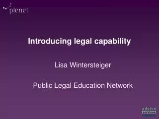 Introducing legal capability