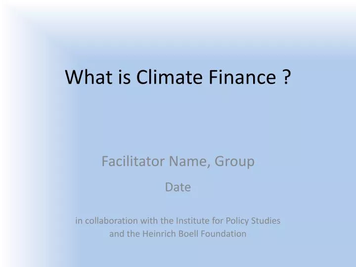 what is climate finance