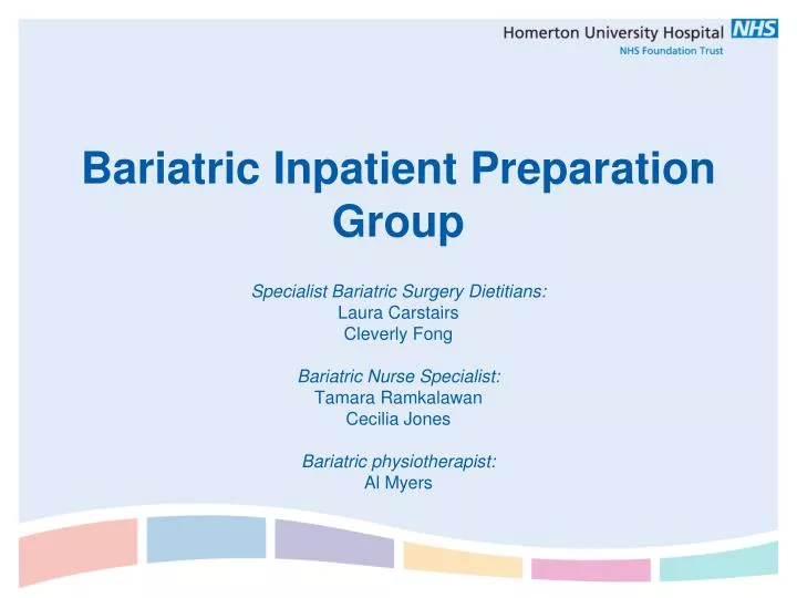bariatric inpatient preparation group