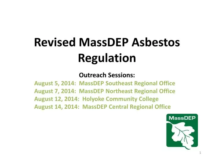 revised massdep asbestos regulation