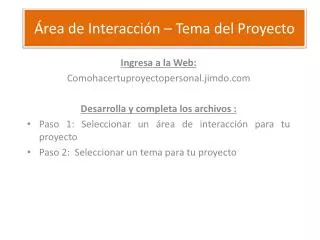 rea de interacci n tema del proyecto