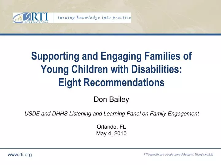 supporting and engaging families of young children with disabilities eight recommendations