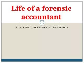 Life of a forensic accountant