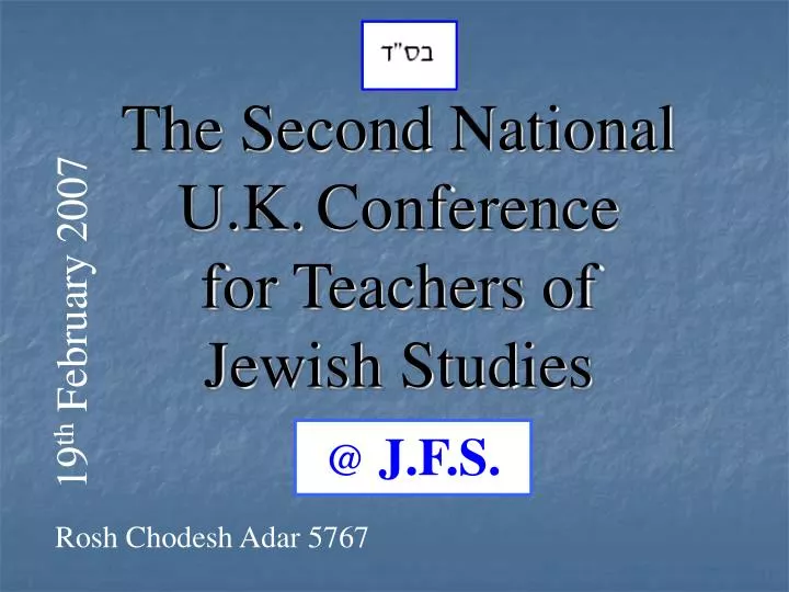 the second national u k conference for teachers of jewish studies