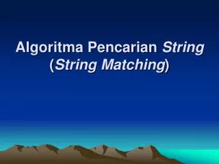 algoritma pencarian string string matching