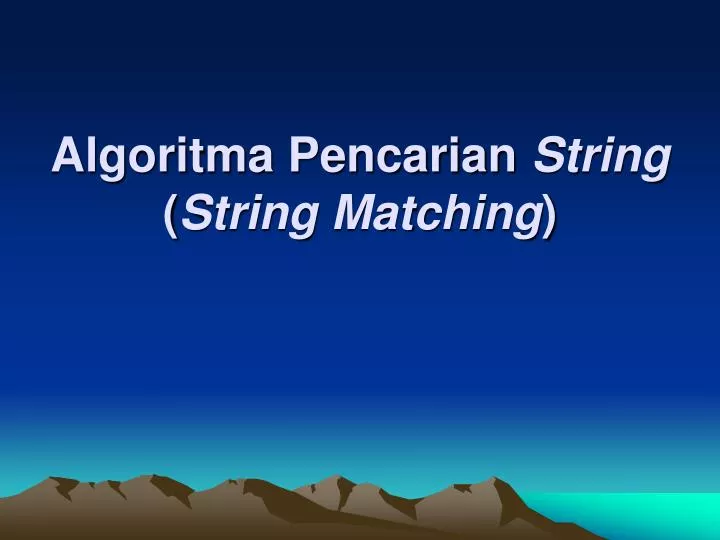 algoritma pencarian string string matching